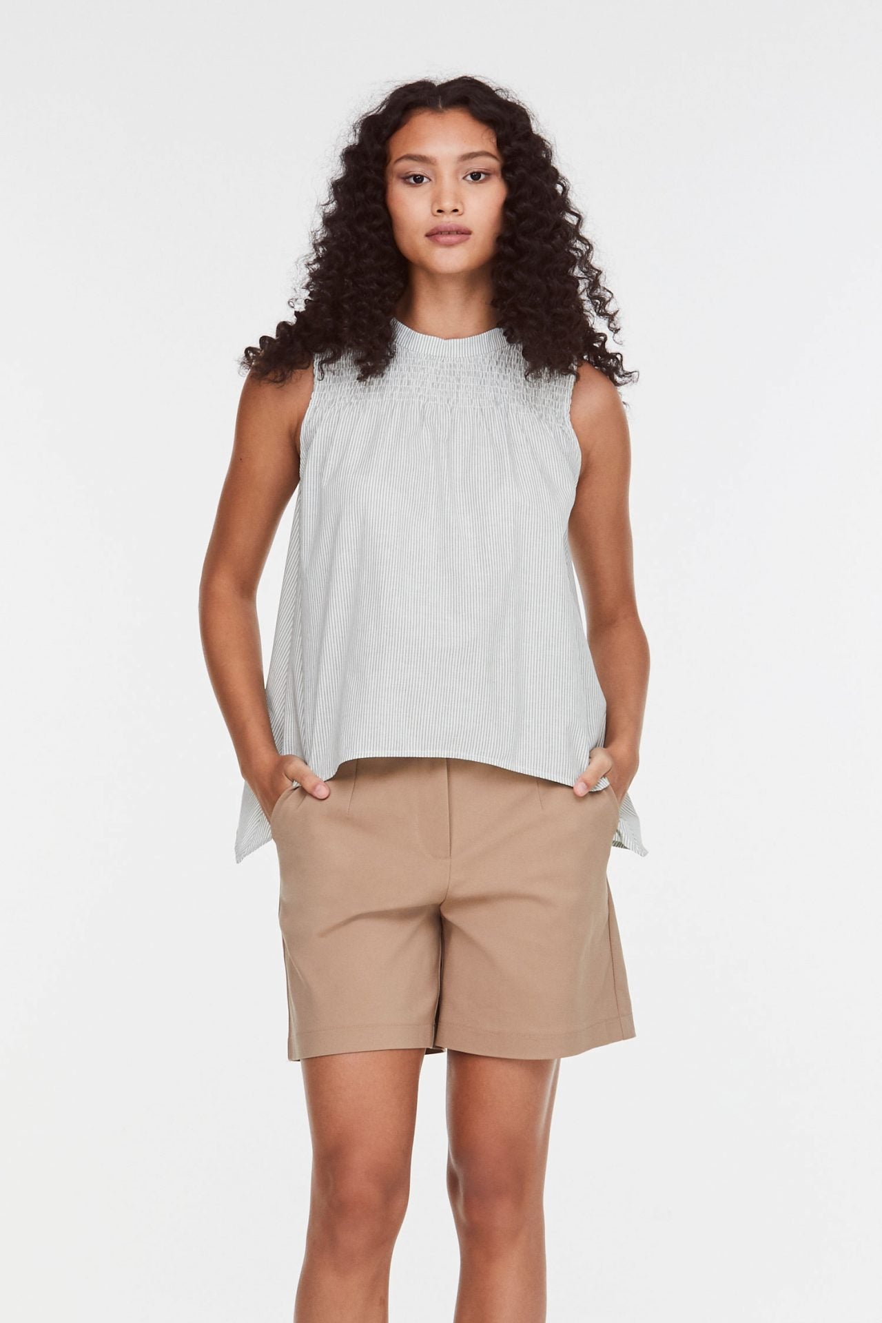 Smocked Flare Blouse