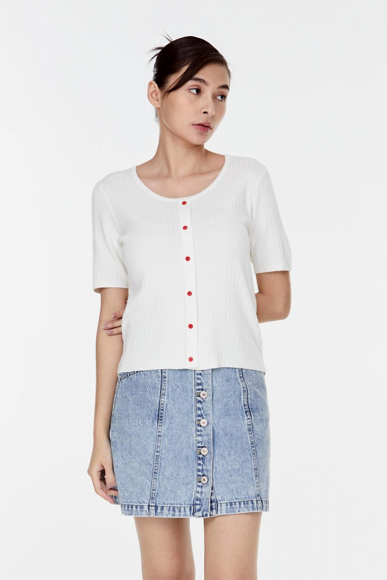 Ribbed Printed Top