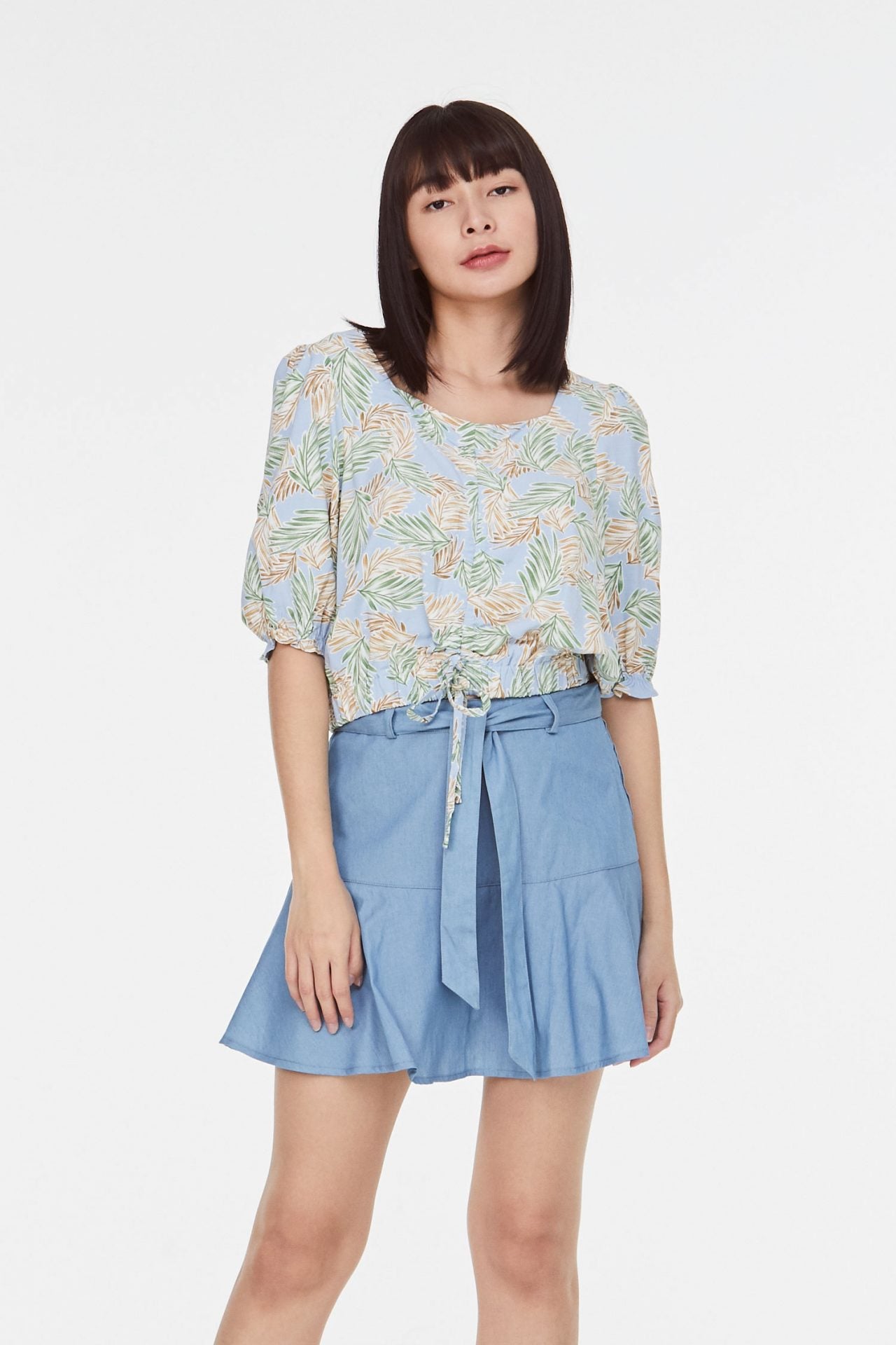 Printed Ruched Top