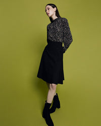 Printed Mock Neck Long Sleeve Top