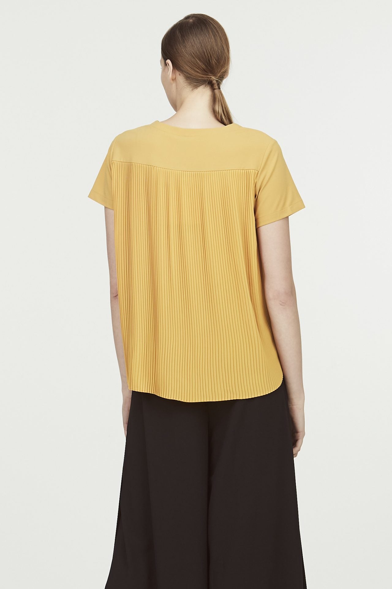 Back Pleats Paneled Blouse
