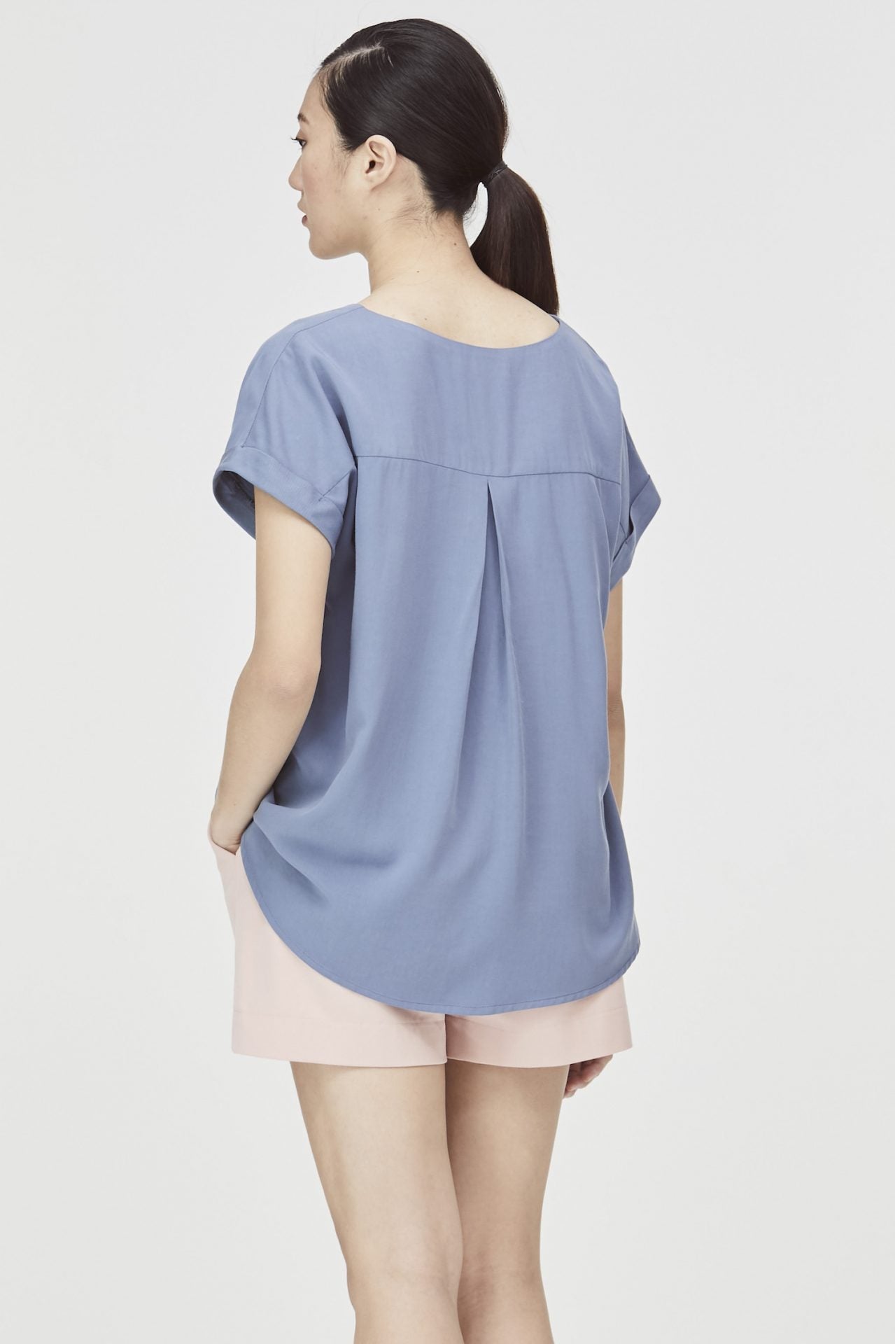 Collarless Surpliced Blouse