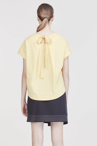 Back Ribbon Tie-Detail Blouse