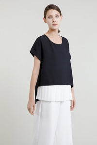 Underlying Pleat Paneled Blouse