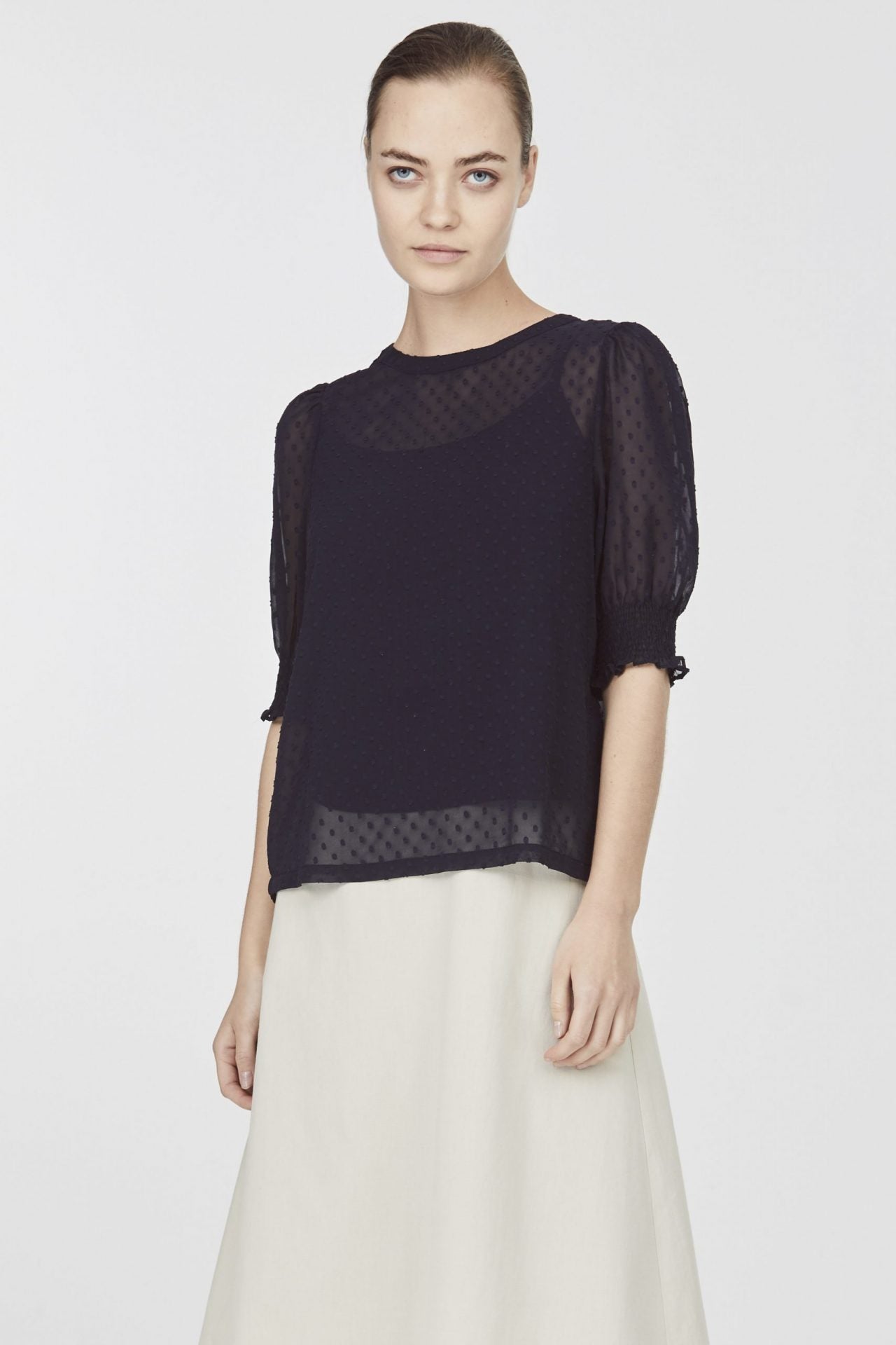 Puff Sleeved Lace Blouse