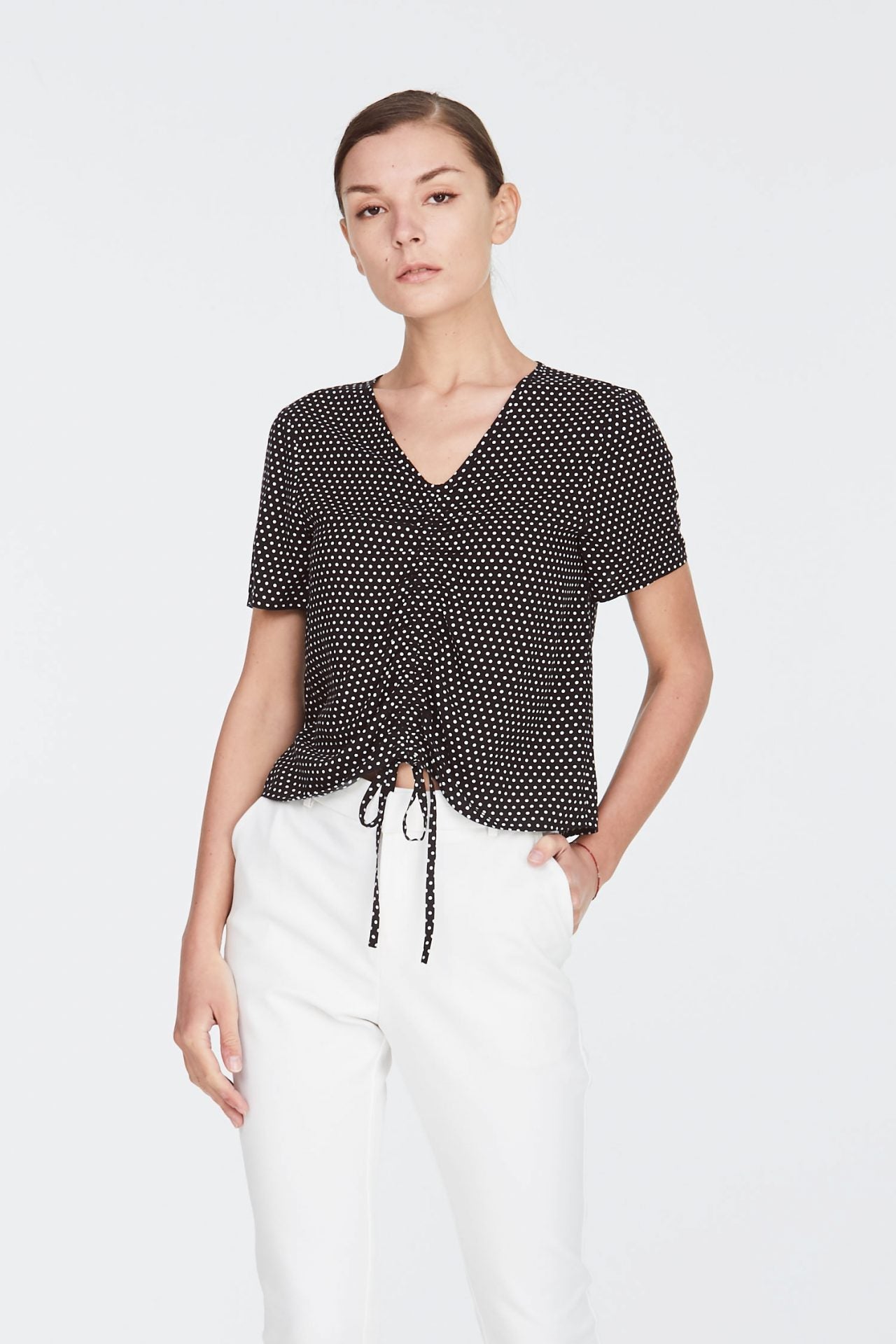 Polka Ruched Blouse