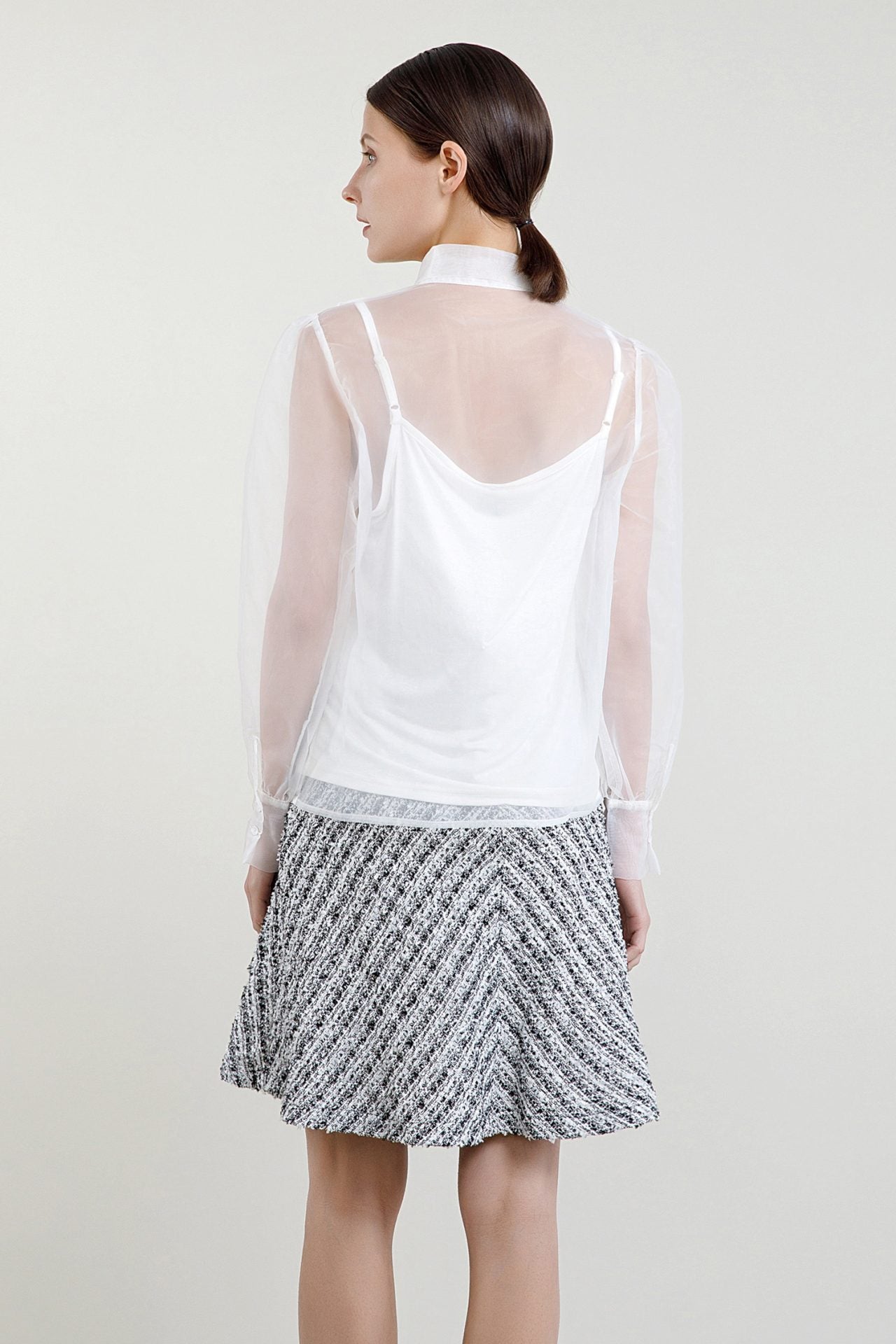 Tied-Detail Organza Blouse