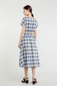 Surpliced Front Checker Dress