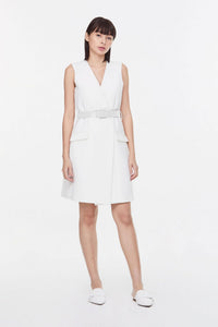 Belted V-Neck Dress