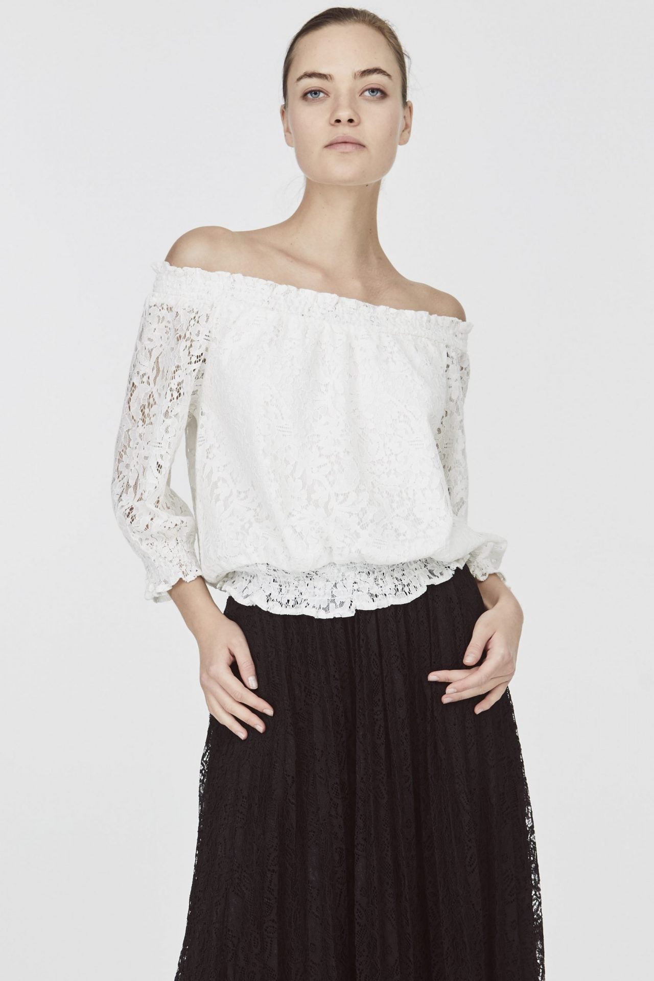 Off-Shouldered Lace Blouse