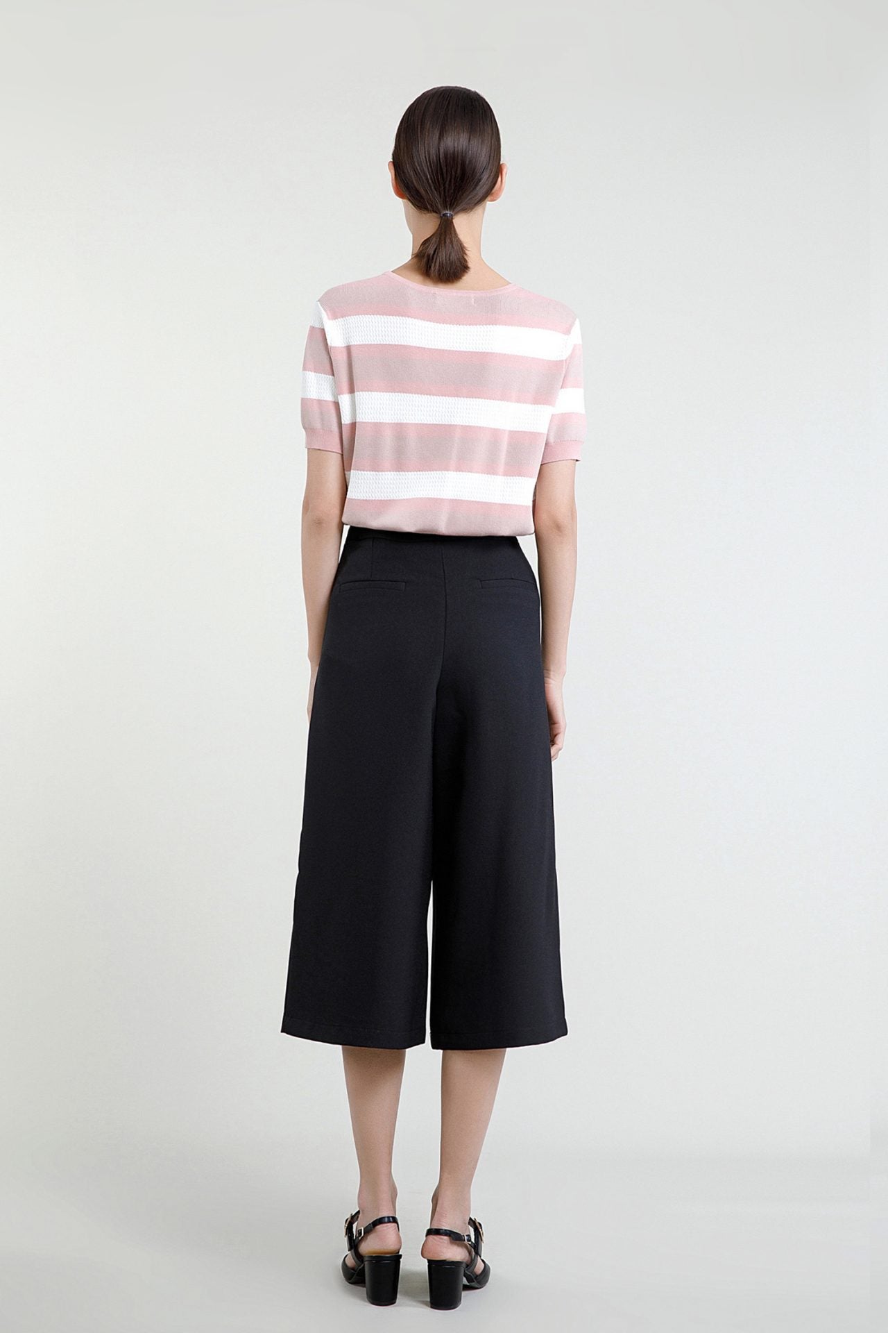 Faux Button Tabbed Culottes