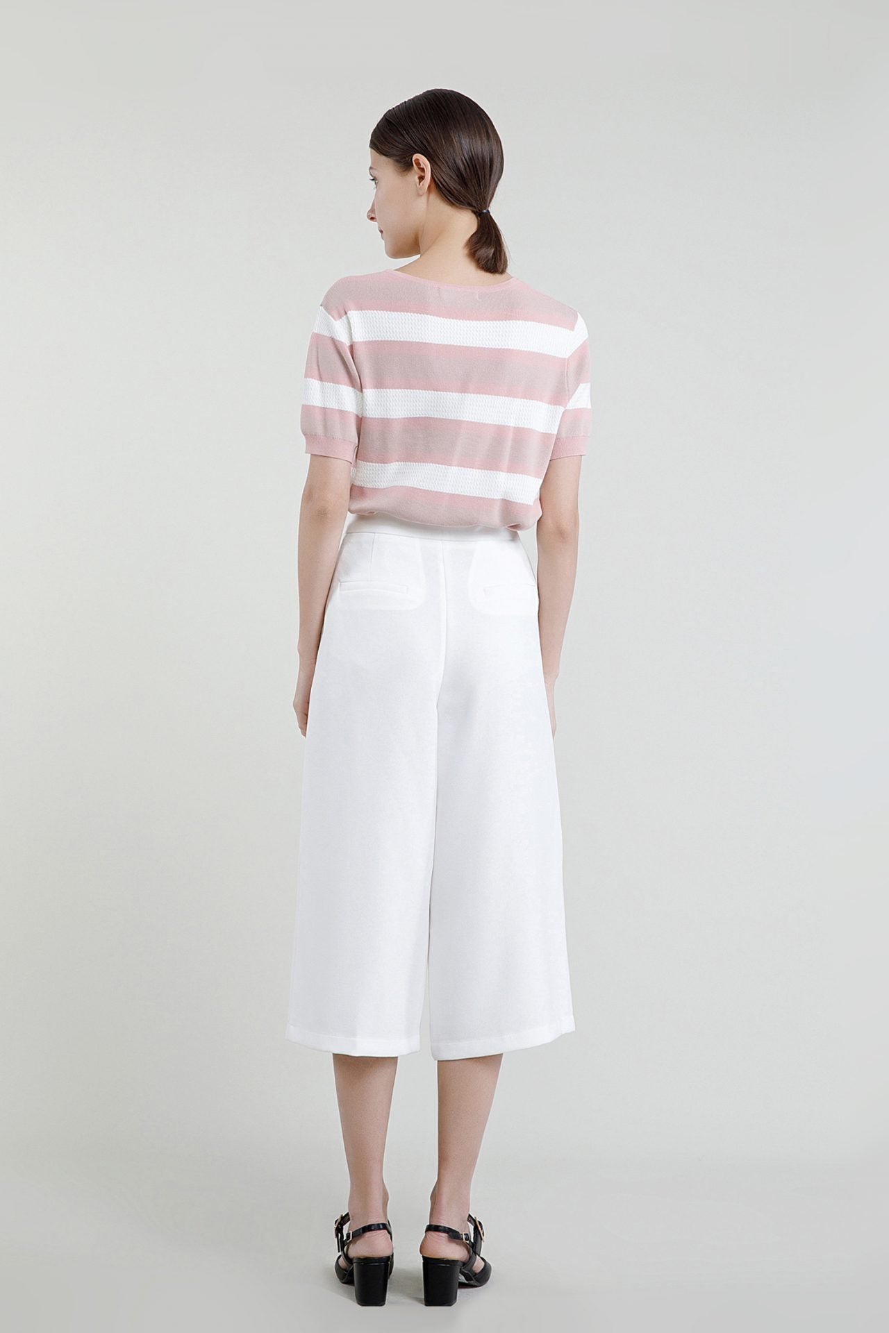 Faux Button Tabbed Culottes