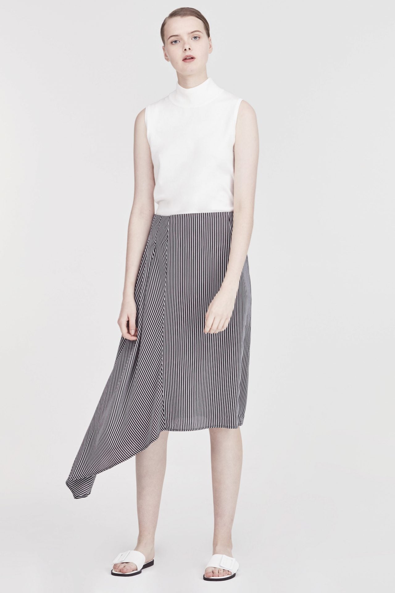 Asymmetrical Striped Skirt