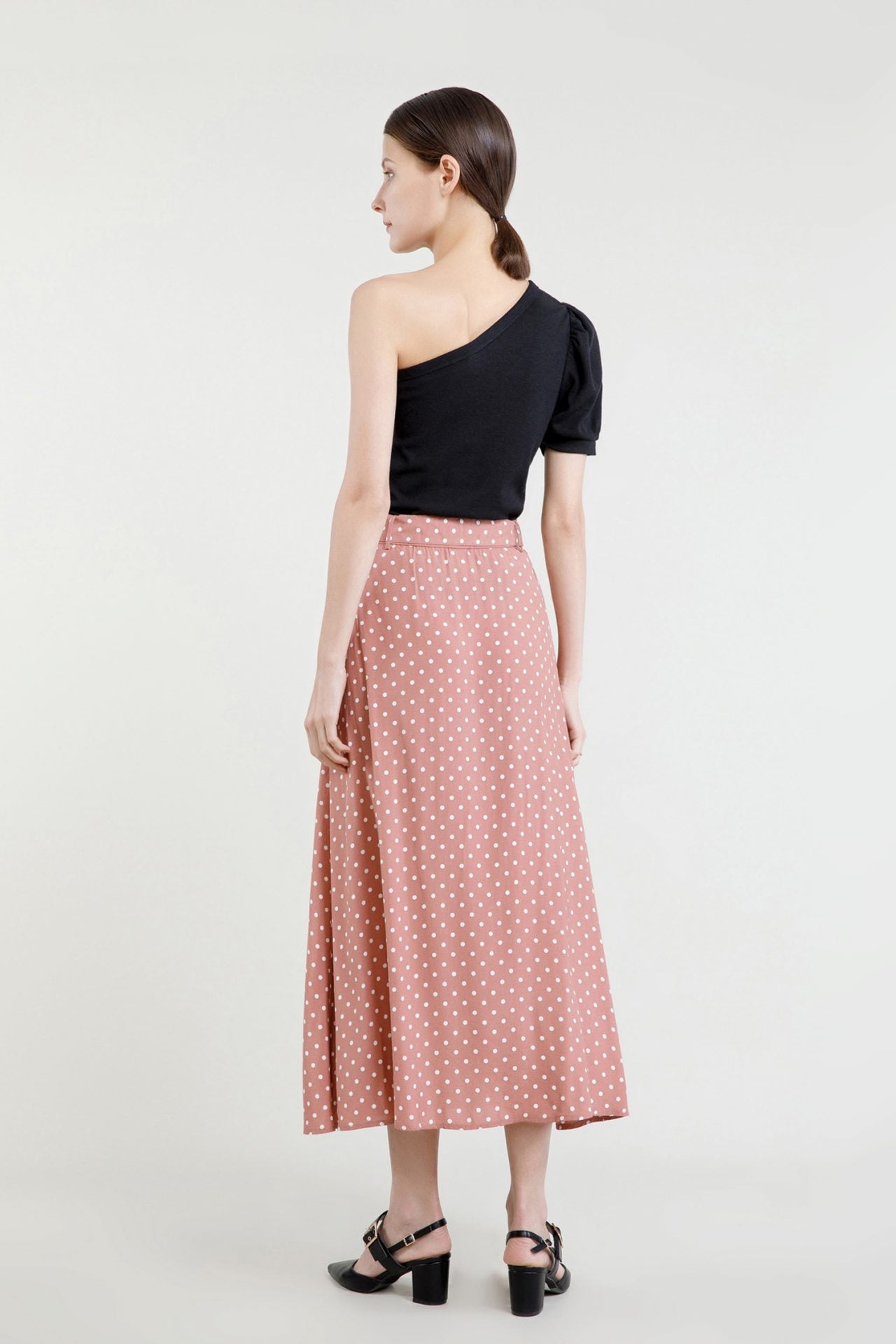 Waist Tie Buckled Maxi Skirt