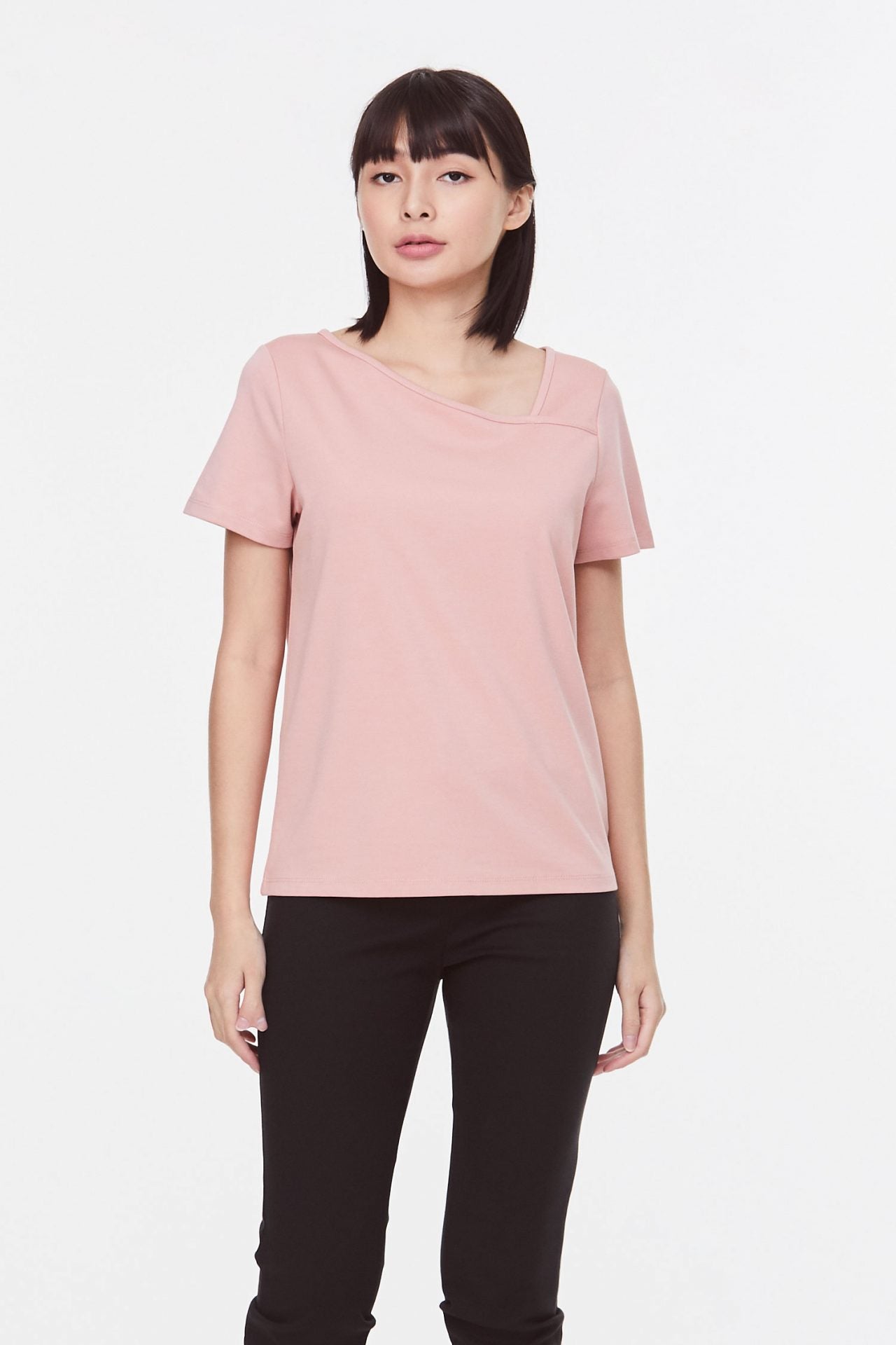 Diagonaled Necklined Tee