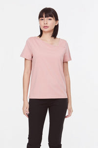 Diagonaled Necklined Tee