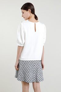 Tweed Shank Buttoned Blouse