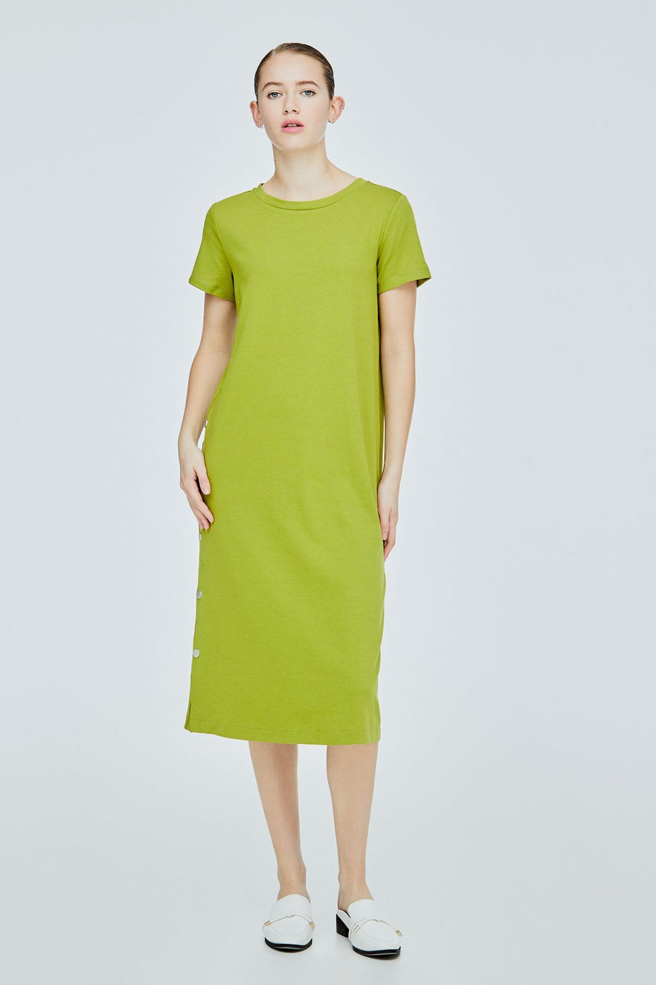 Faux Snap Button Dress iORA