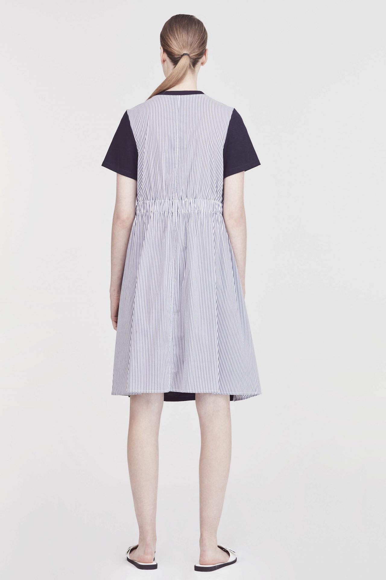 Contrast Fabric Jersey Dress
