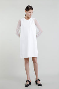 Contrast Organza Sleeved Dress