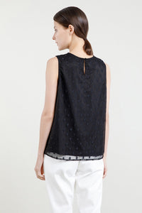 Overlying Dotted Mesh Tank Top