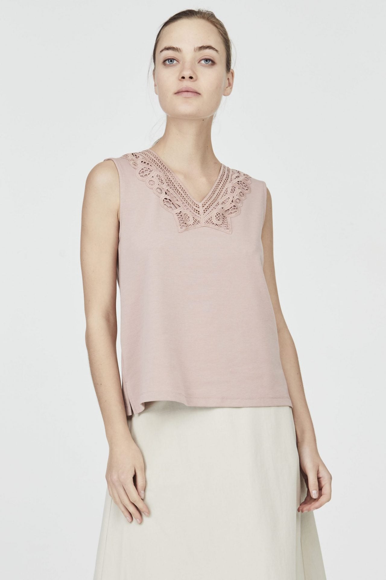 Lace Trimmed Tank Top