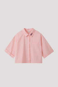 Cropped Printed Bugs Bunny Collar Shirt