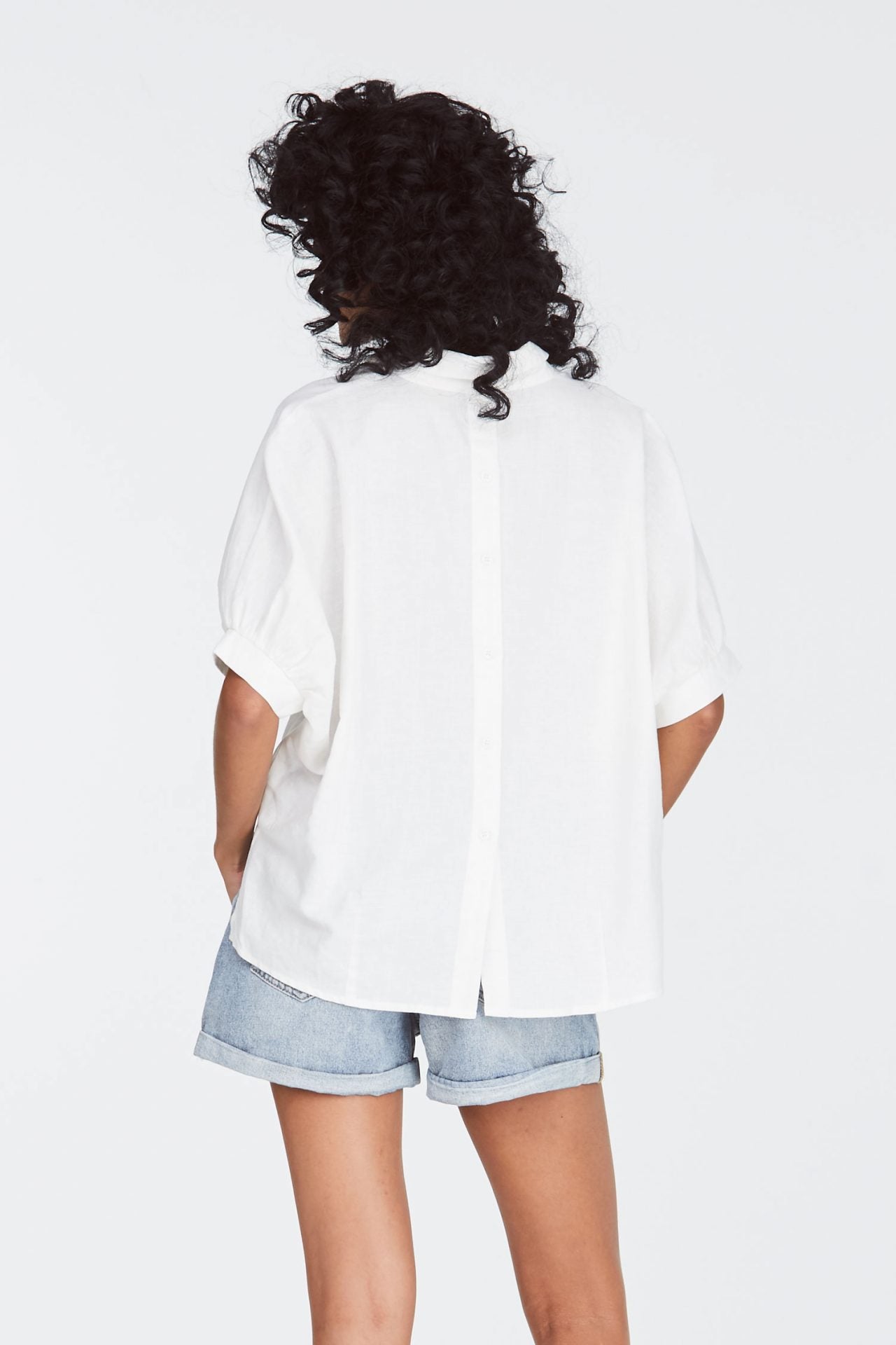 Checkered V-Collared Blouse