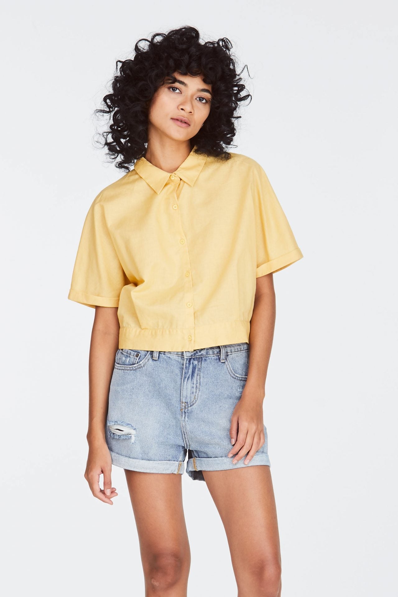 Linen Front Knot Blouse