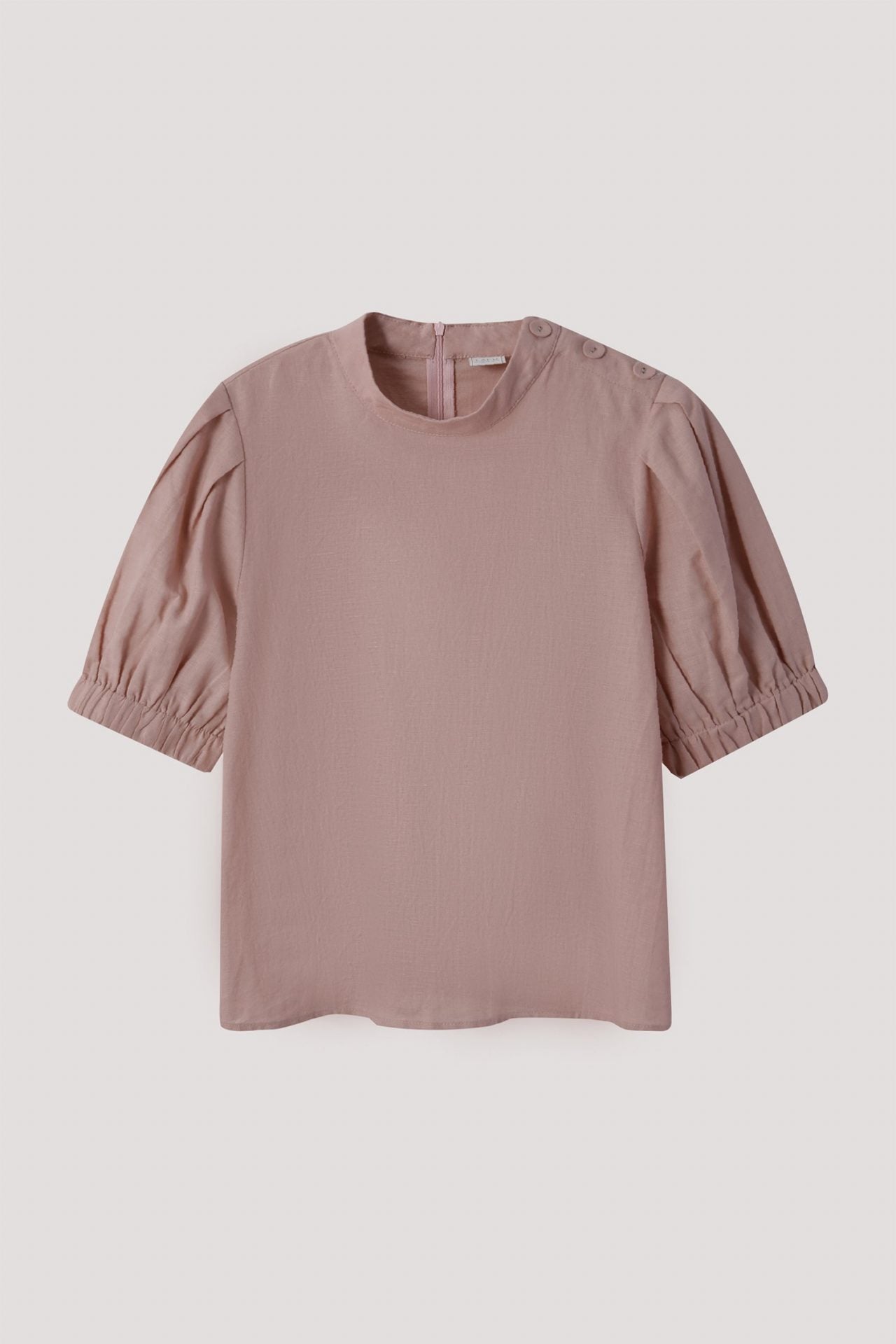 Linen Puff Sleeves Top