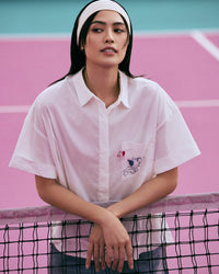 Oversized Graphic Button Down Top