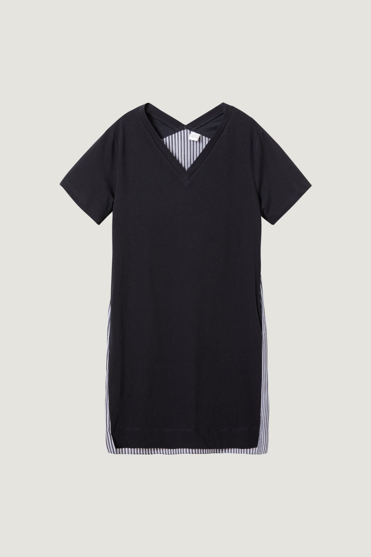Mixed Fabric Stripe Dress