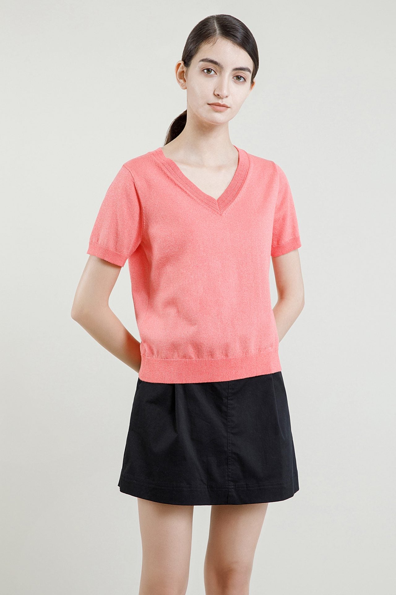 V-Neck Knit Top
