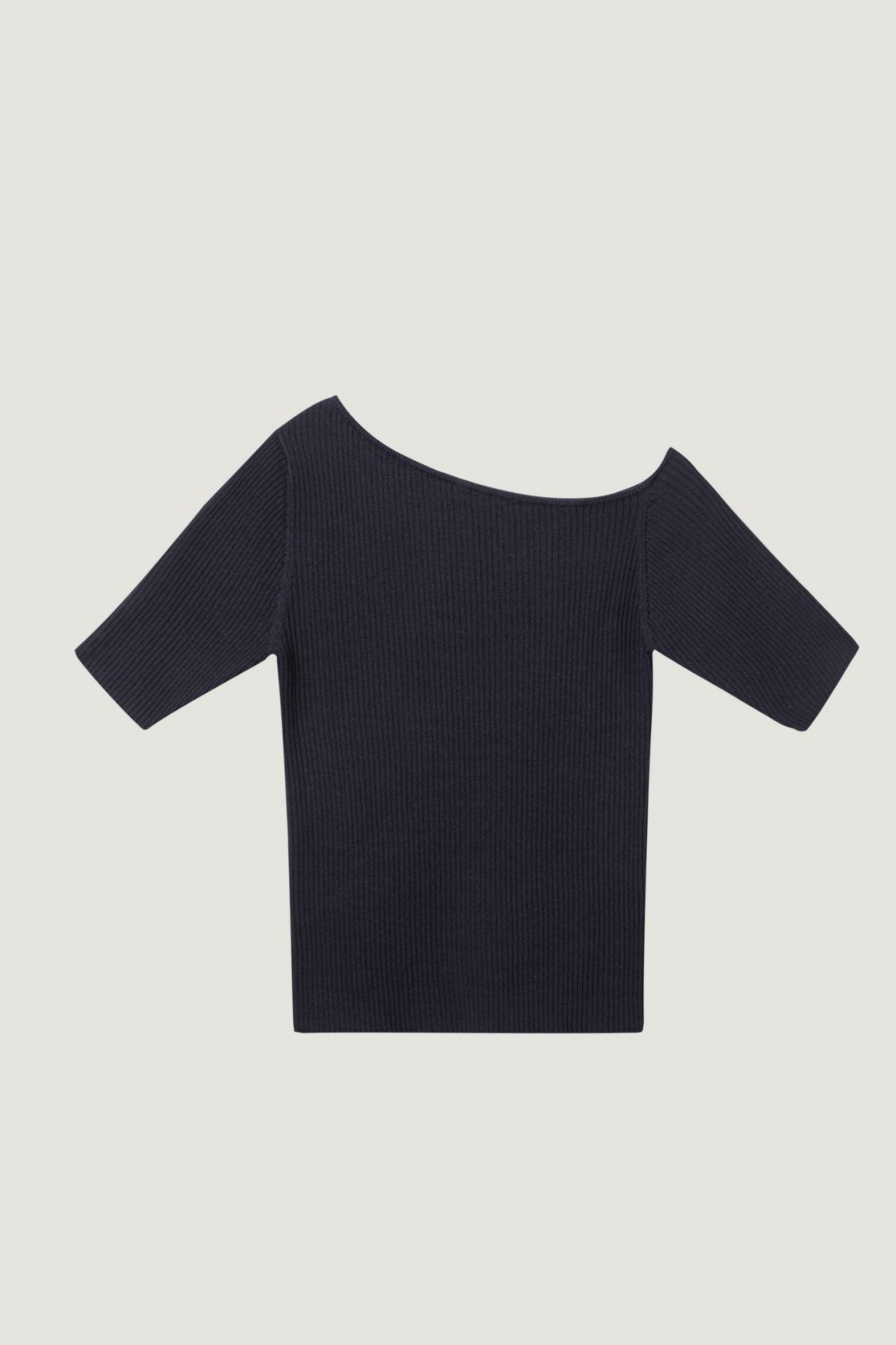 Asymmetric Collar Knit Top