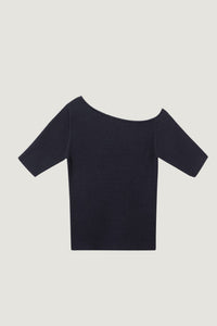 Asymmetric Collar Knit Top