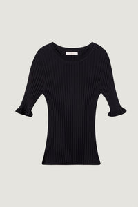 Ruffles Sleeves Knit Top
