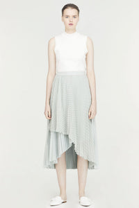 Striped Asymmetric Hem Skirt