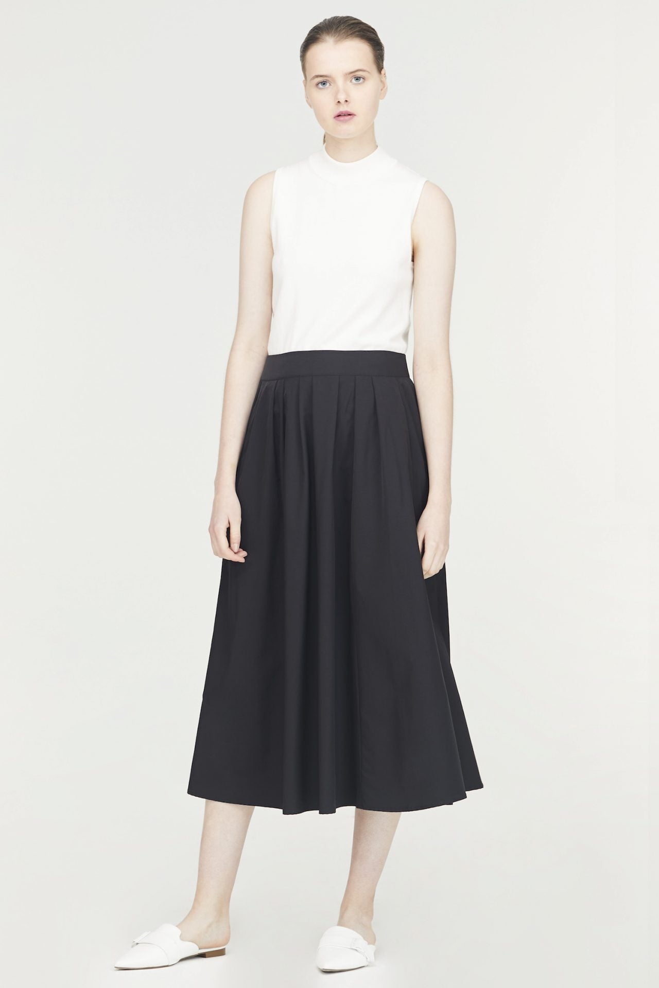 Taffeta Pleated Skirt