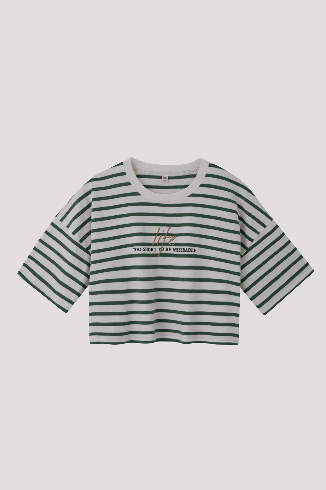 Printed Graphic Oversized Striped Crop Top