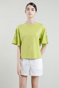 Lace Up Sleeves Tee