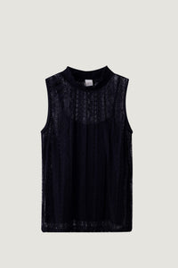 Smocked Collar Lace Top