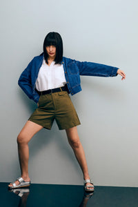 Denim Pleated Jacket