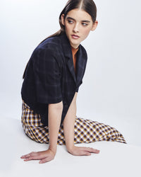 Belted Checks A-Line Skirt