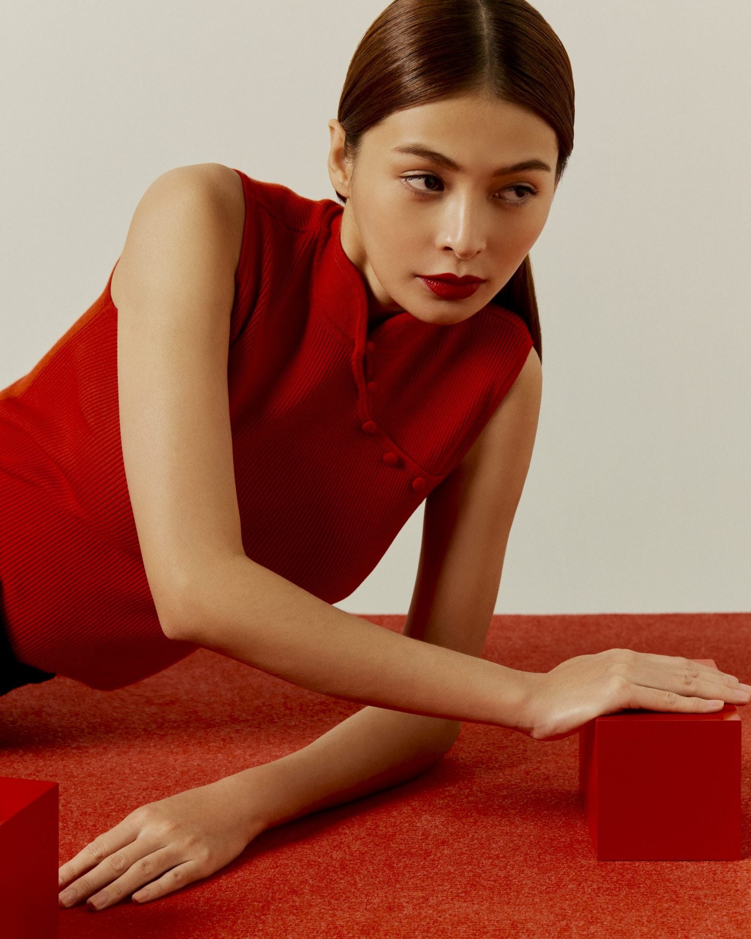 Knitted Mandarin Collar Top