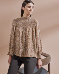 Printed Smocked Top