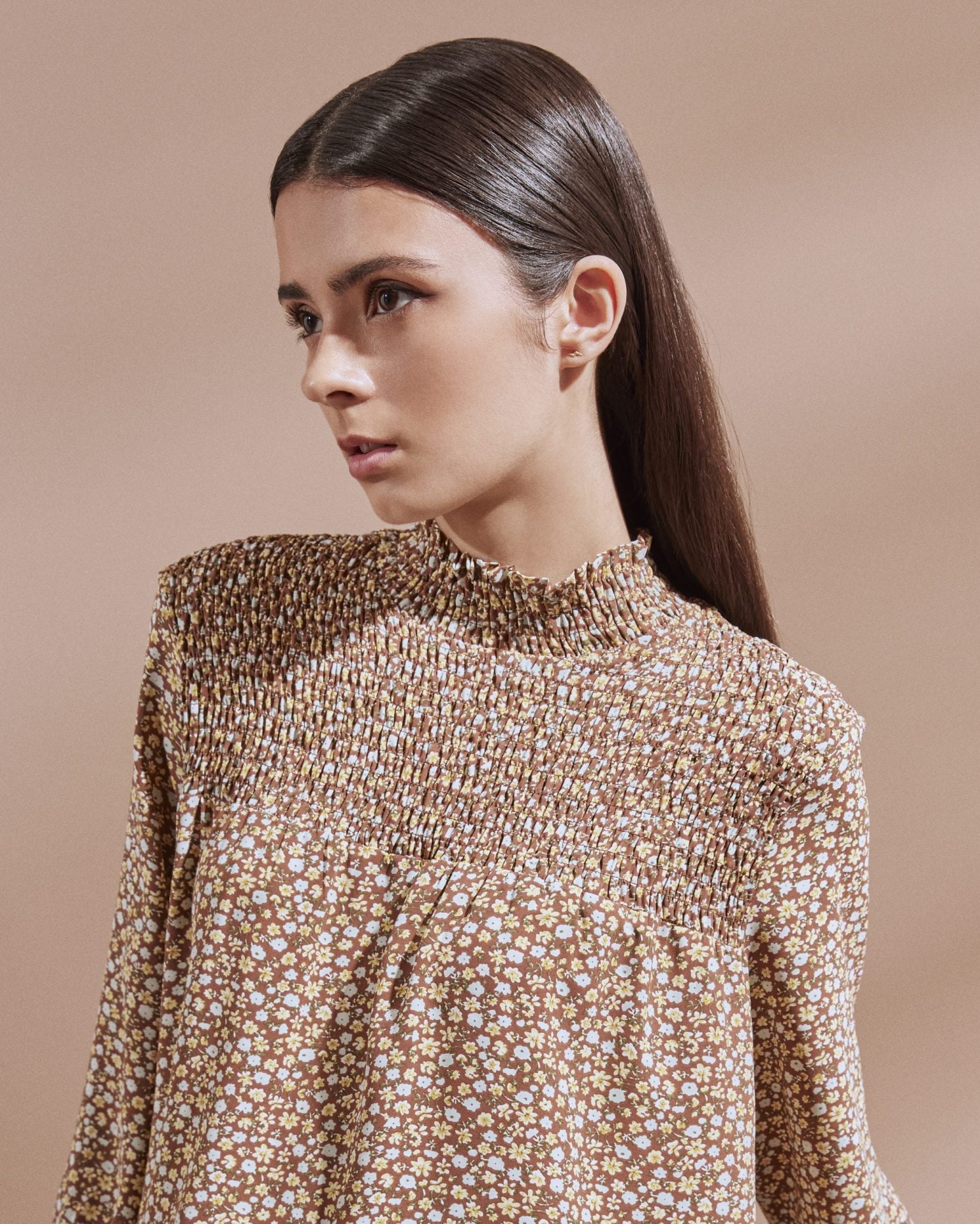 Printed Smocked Top