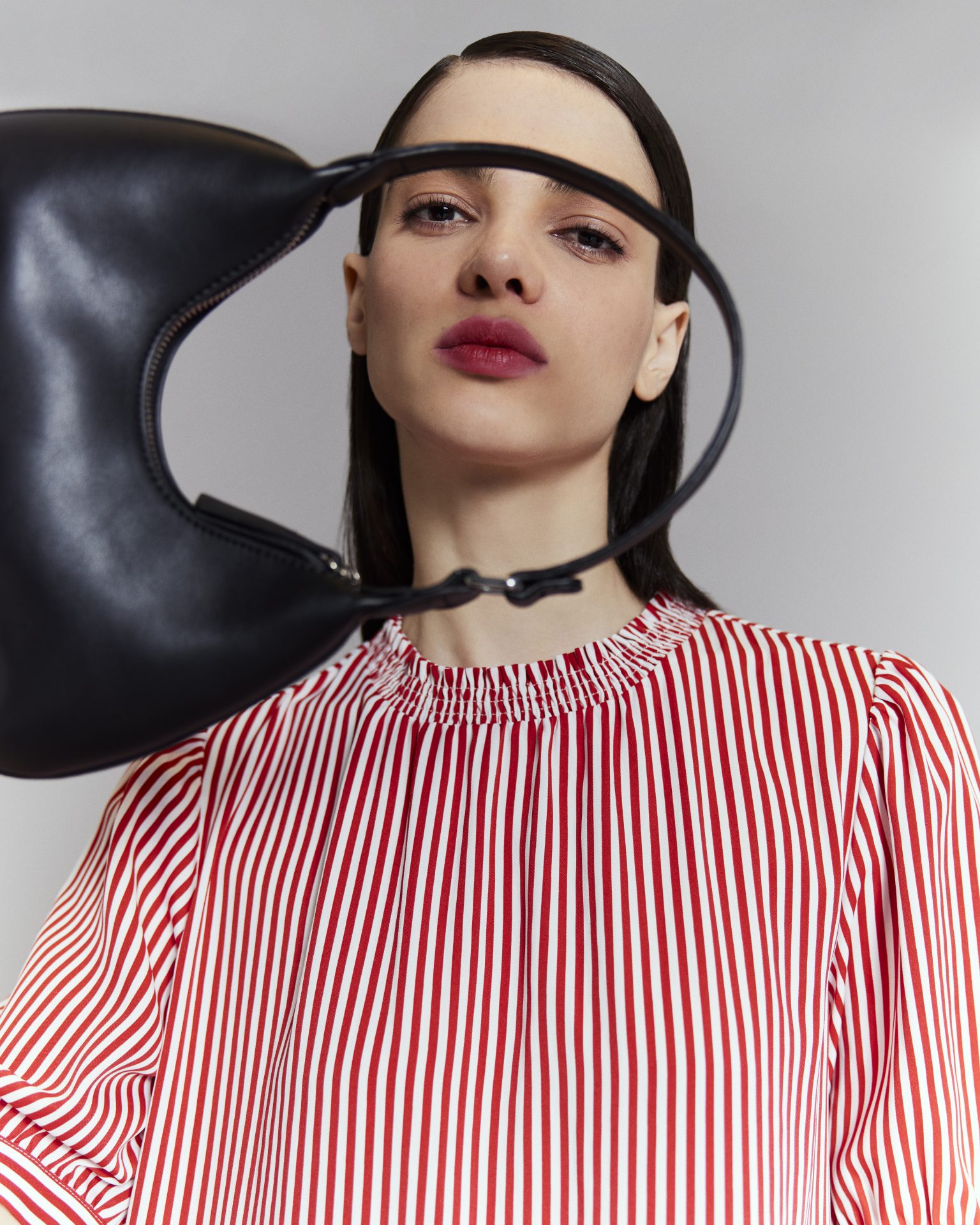High Neck Printed Blouse