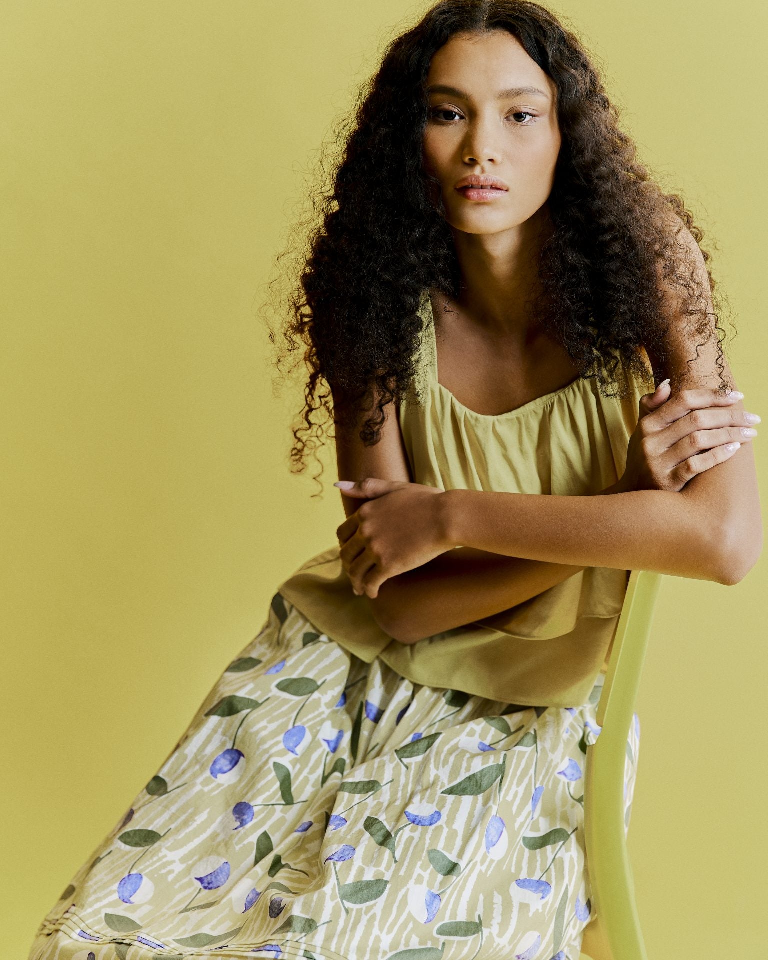 Printed Paper Bag A-line Skirt