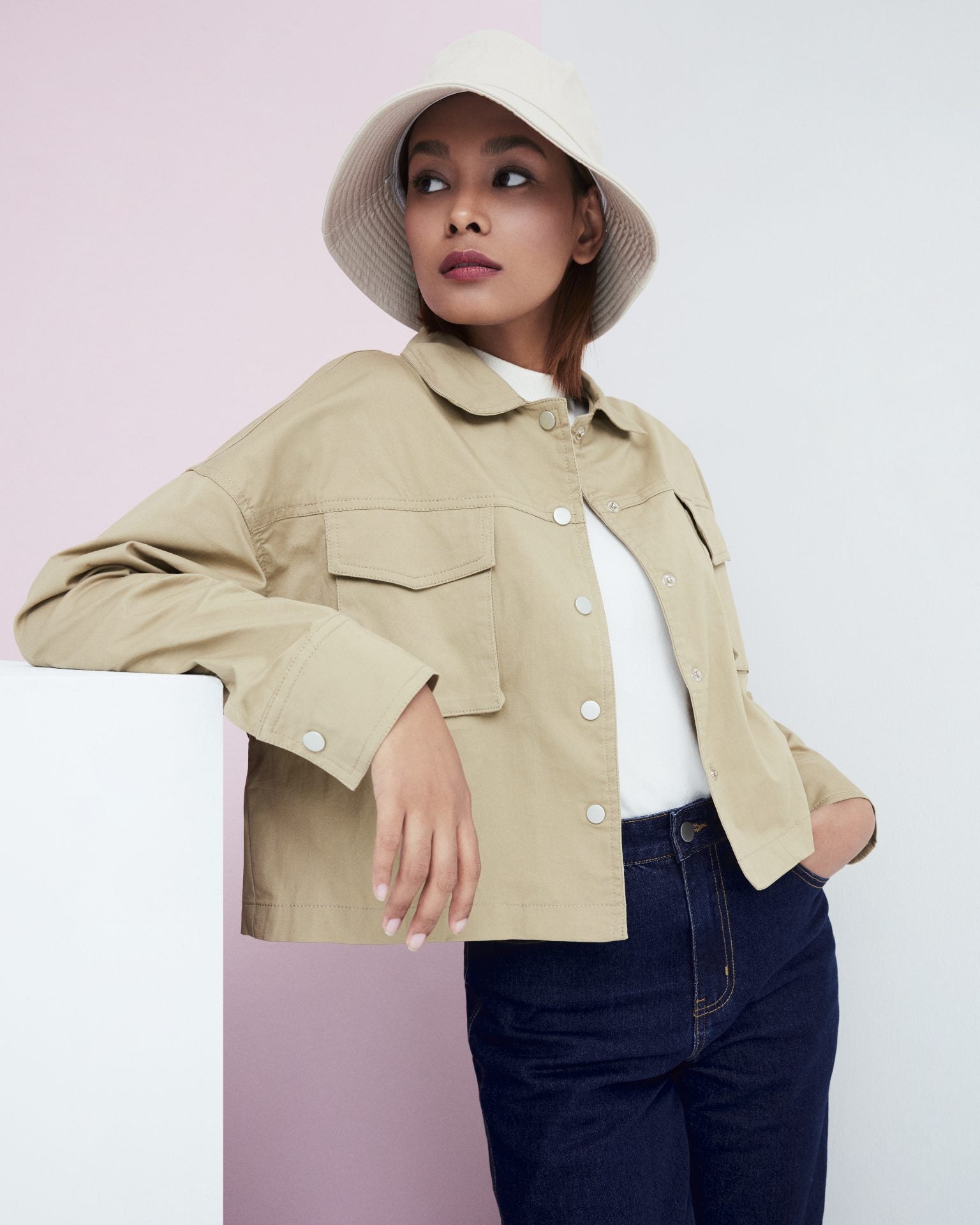 Cropped Button Down Outerwear