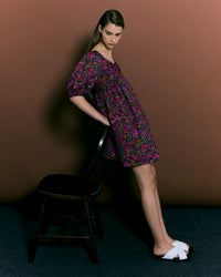 Puffed Sleeve A-Line Dress